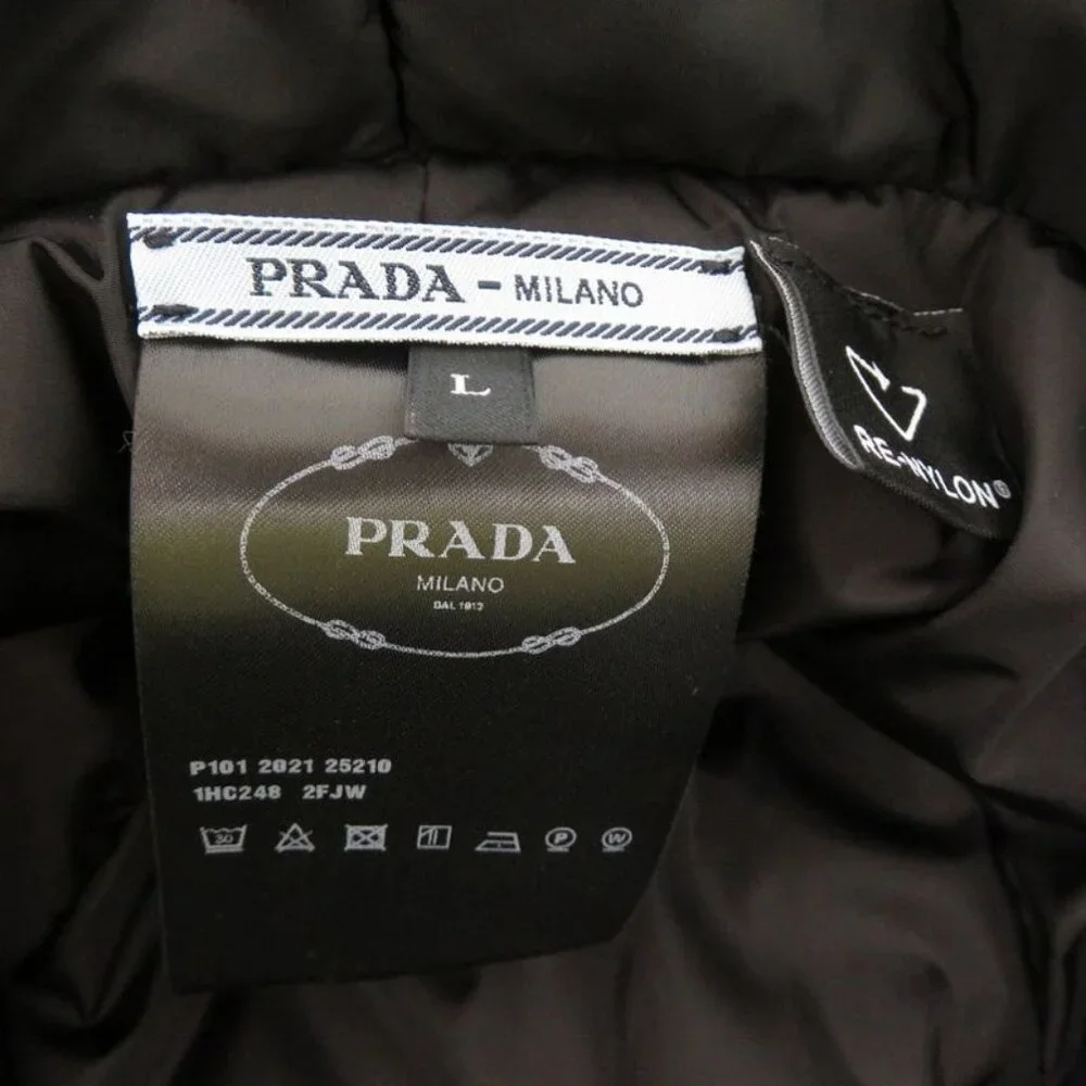 Prada Re Nylon Logo Print Volume Bucket Hat Polyester Polyamide Black 0673 - Picture 9 of 9